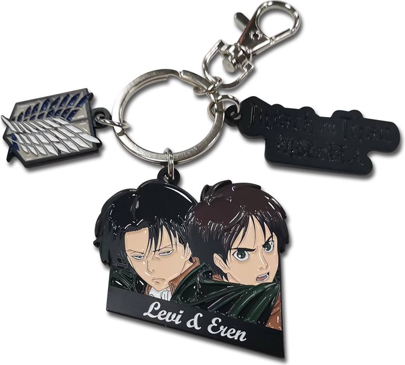 Attack On Titan - Eren And Levi Three Charm Keychain