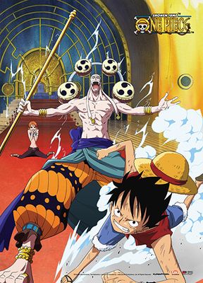 One Piece - Luffy & Nami V.S. Enel Wall Scroll
