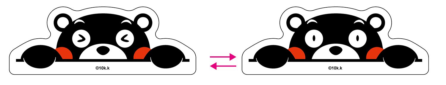 Kumamon - Kumamon Bend Over Reflective Face Changing Car Sticker