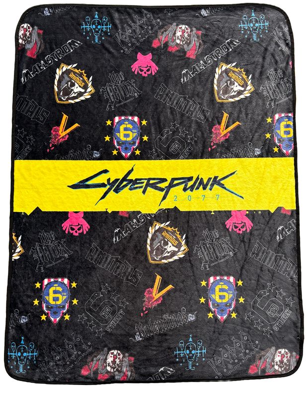 Cyberpunk 2077 - Night City Gangs Icons Throw Blanket