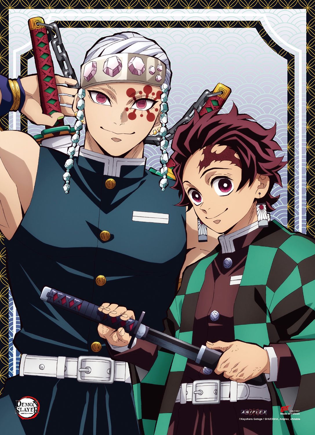 Demon Slayer Tv2 - Entertainment District Arc Tengen Uzui & Tanjiro Kamado #B Wall Scroll