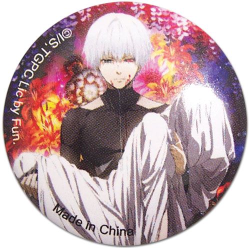 Tokyo Ghoul - Kaneki & Floral Button 1.25''