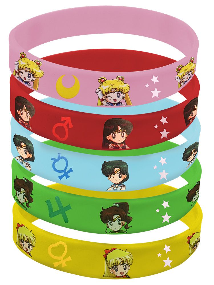 Sailor Moon R Sd Inner Senshi 5Pack Pvc Wristband