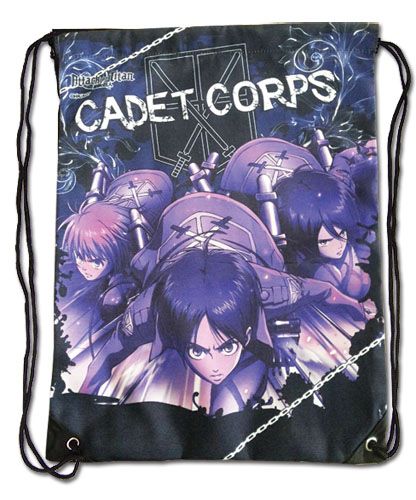 Attack On Titan - Group Navy Blue Drawstring Bag