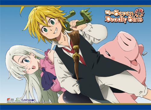 The Seven Deadly Sins - Meliodas, Elizabeth & Hawk 2 Wall Scroll