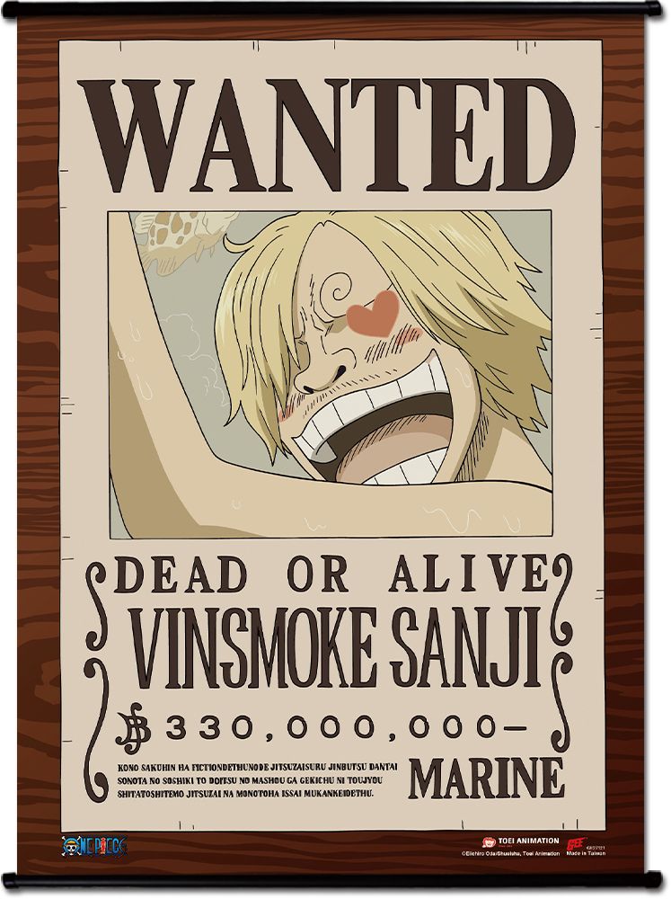 One Piece - Wanted Poster Sanji Wall Scroll