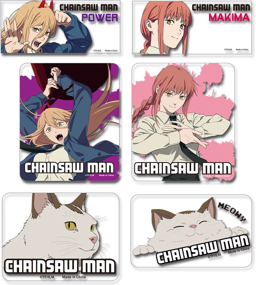 Chainsaw Man - Girls And Meowy Transparent Die-Cut Sticker