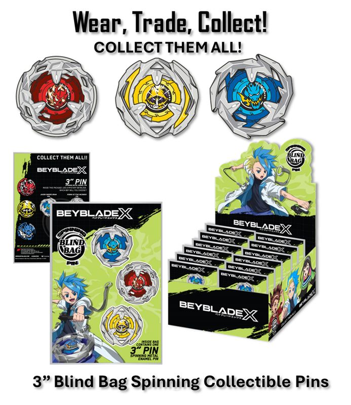 Beyblade X - Blind Bag Pin 3'' Set (3 Styles X 4 Ea)