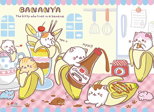 Bananya - Tea Time Wall Scroll