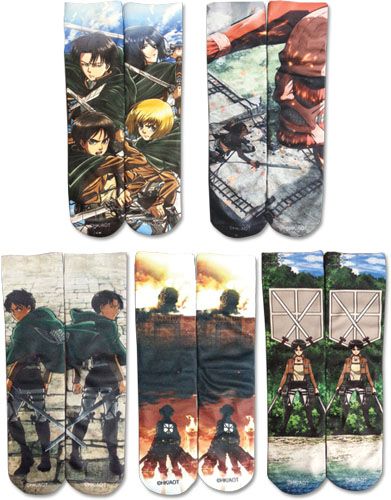 Attack On Titan - 5 Pack Sublimation Socks