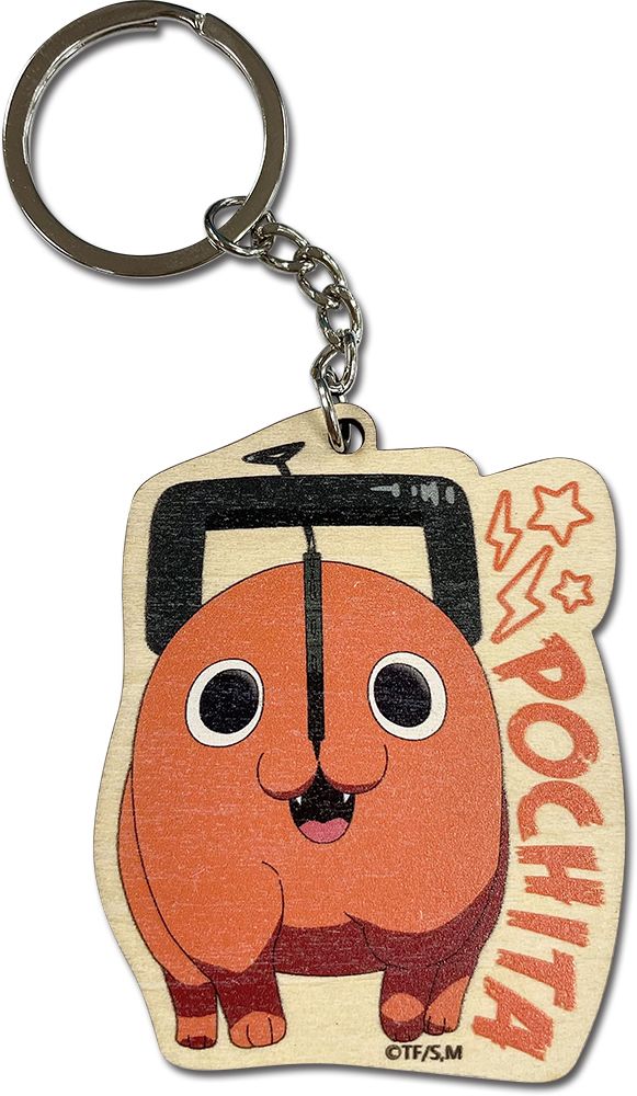 Chainsaw Man - Pochita Walking Pochita Wooden Keychain