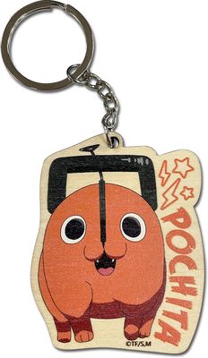 Chainsaw Man - Pochita Walking Pochita Wooden Keychain