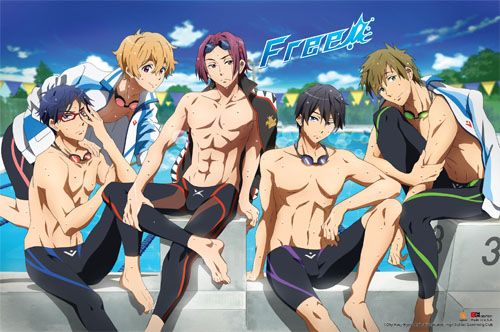Free! - Group Swimsuit Paper Poster