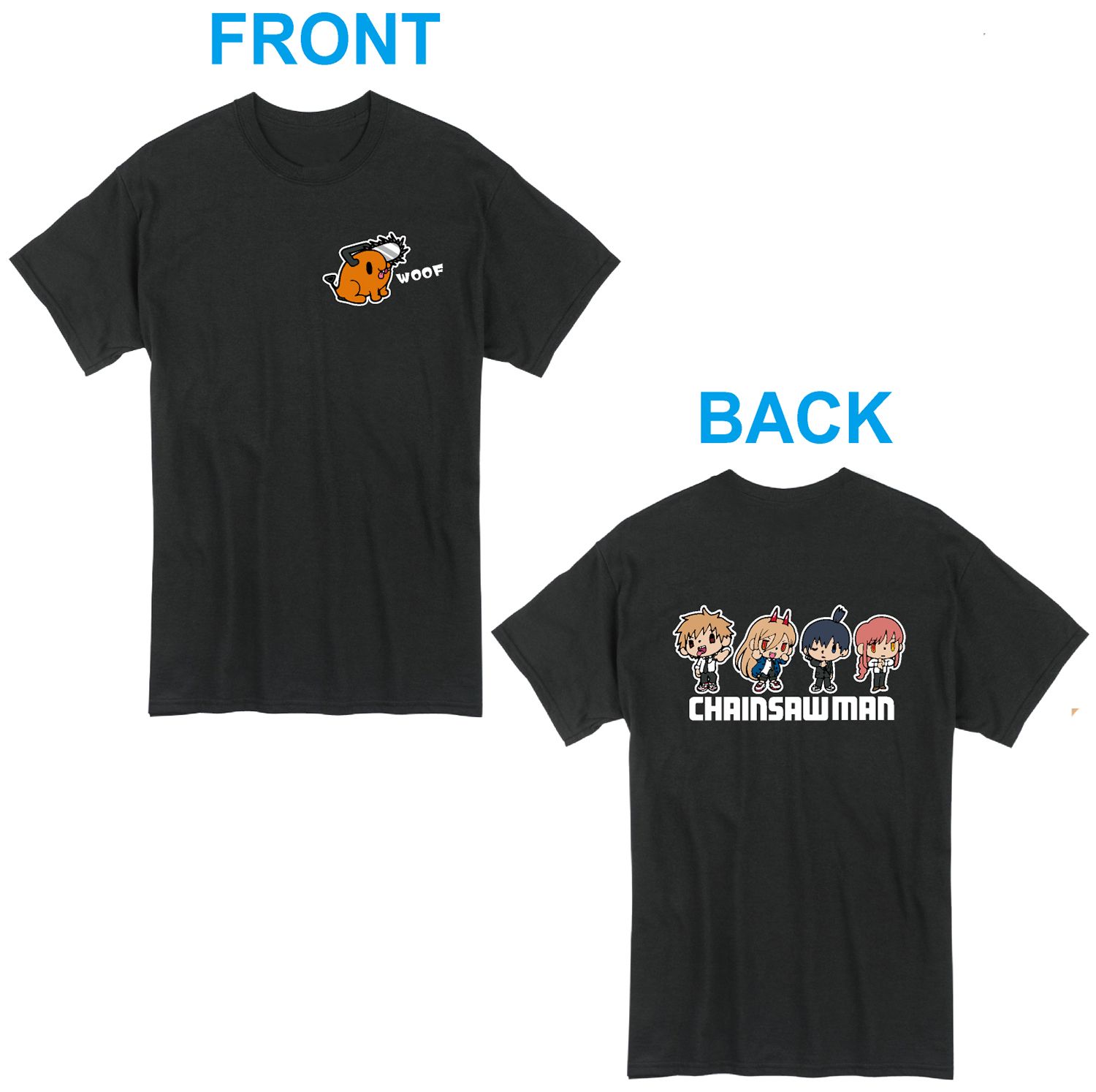 Chainsaw Man - Pochita, Denji, Makima, Aki And Power Sd Version T-Shirt Xl