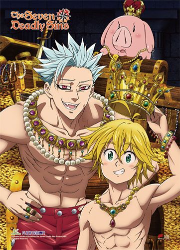 The Seven Deadly Sins - Meliodas, Ban & Hawk Wall Scroll