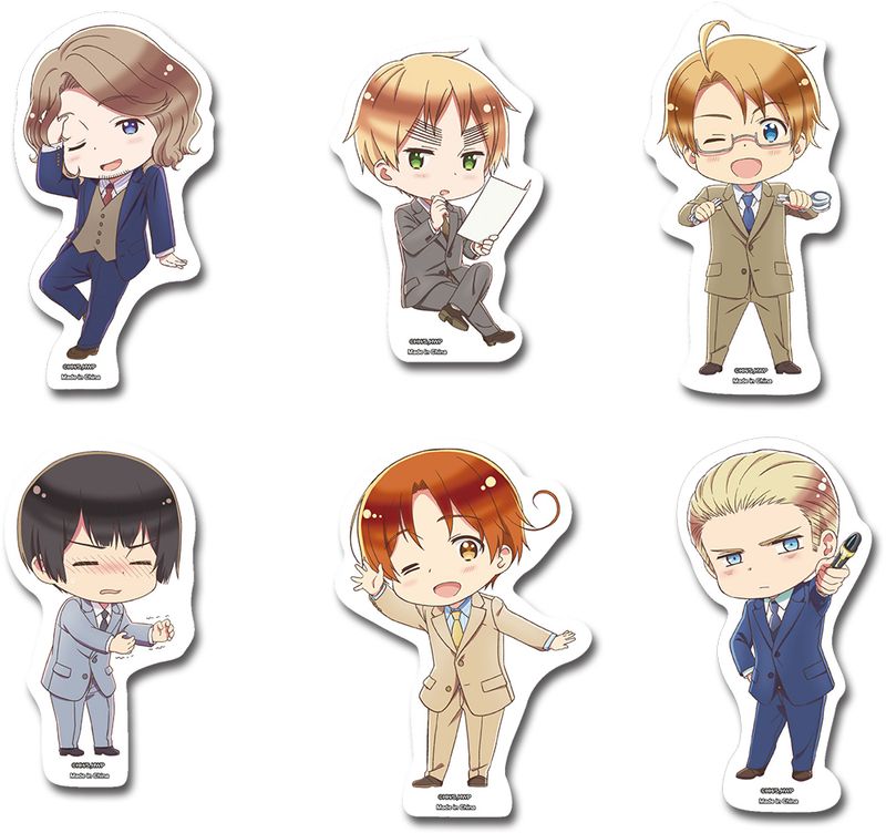 Hetalia World Star S7 - Character Normal Sticker Die-Cut Set 1
