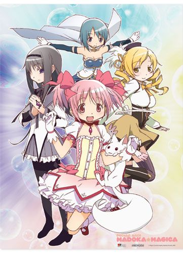 Madoka Magica Group Wallscroll