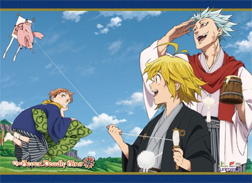 The Seven Deadly Sins - Japanese Style Group Wall Scroll