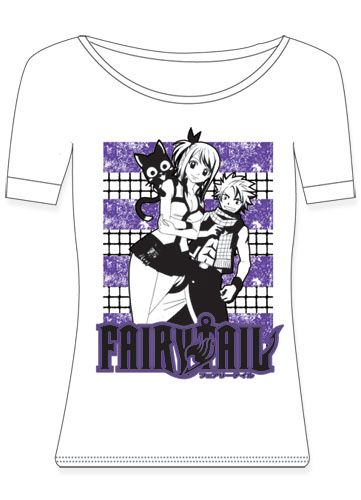 Fairy Tail Happy, Lucy & Natsu Girl T-Shirt M
