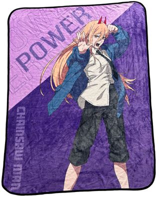 Chainsaw Man - Power Art Solo Throw Blanket
