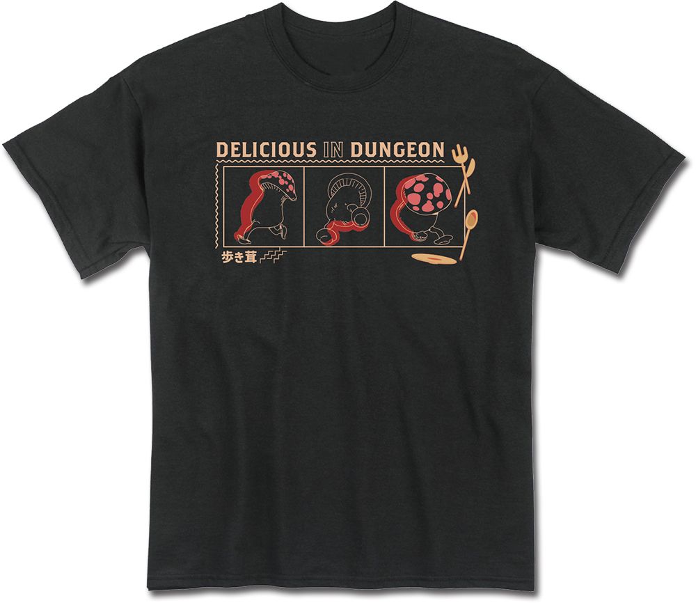 Delicious In Dungeon -Walking Mushroom Color Black T-Shirt L