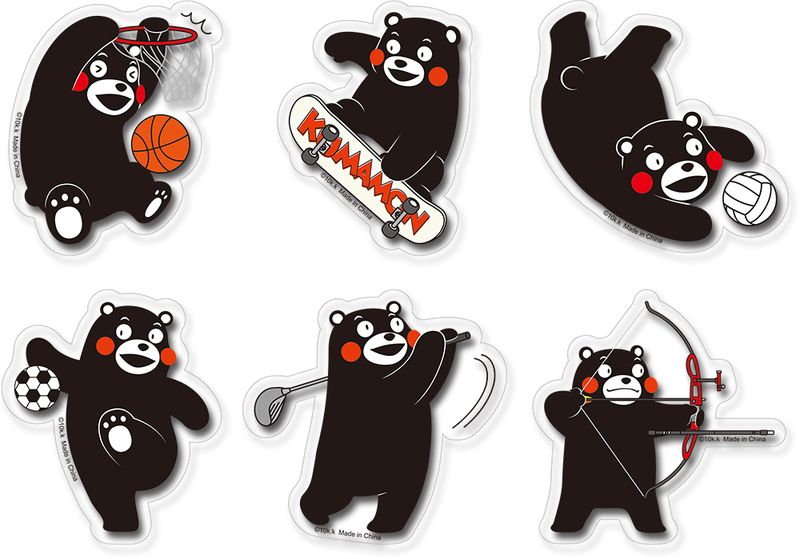 Kumamon - Sports Series Transparent Die-Cut Sticker Set