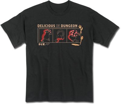 Delicious In Dungeon -Walking Mushroom Color Black T-Shirt M
