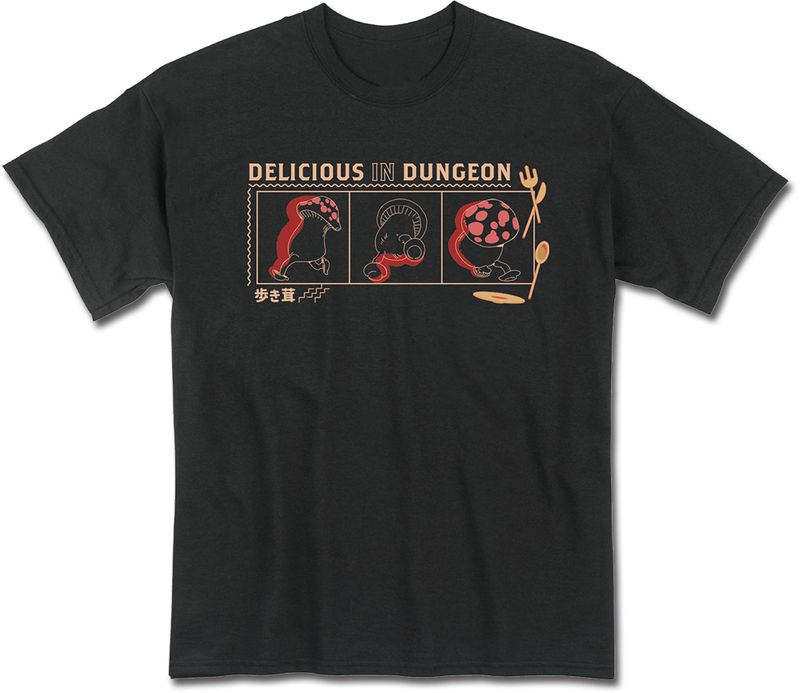 Delicious In Dungeon -Walking Mushroom Color Black T-Shirt M