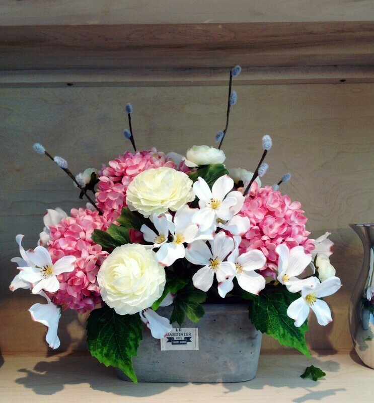 Artificial Pink Hydrangea Arrangement