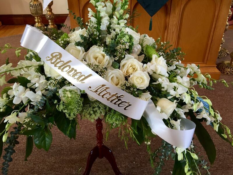 Elegant  Large White Casket Spray