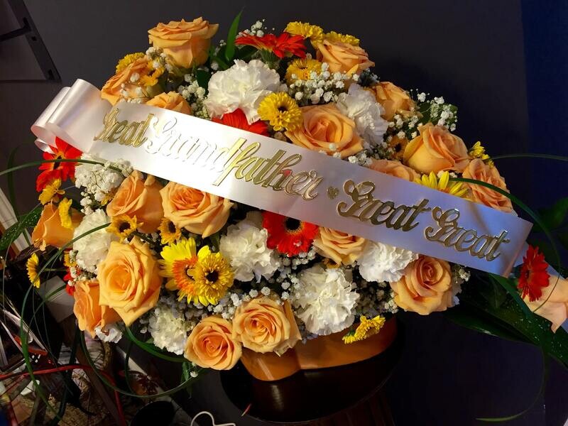 Beautiful Rose, Gerbera & Carnation Tribute Spray