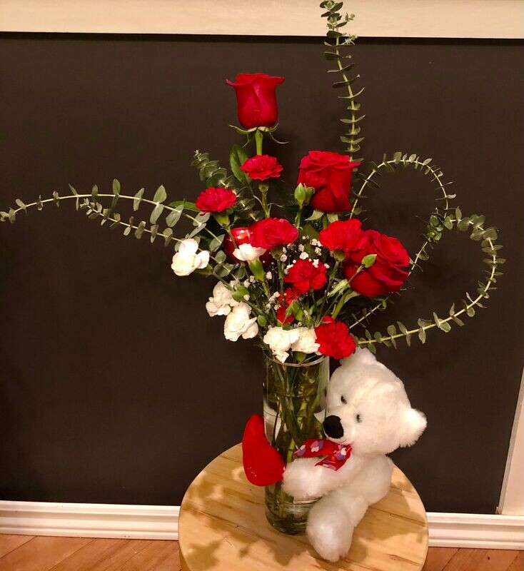 Valentine's Bear Arrangement
