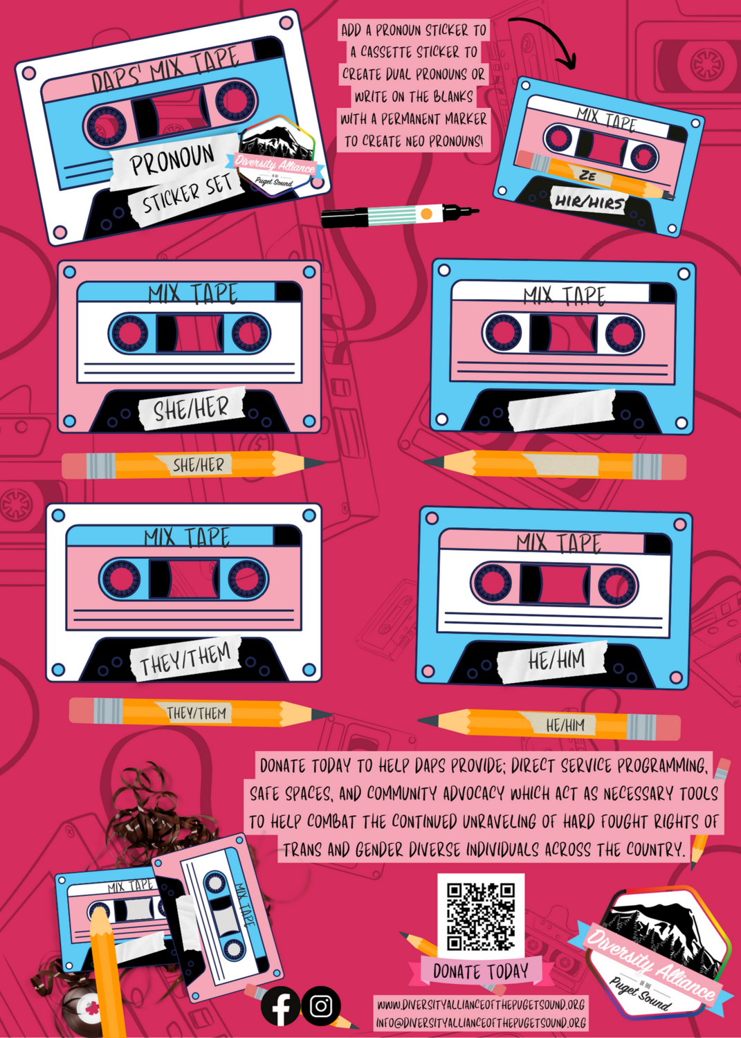 2023 Mix it Up All Pronouns Sticker Sheet