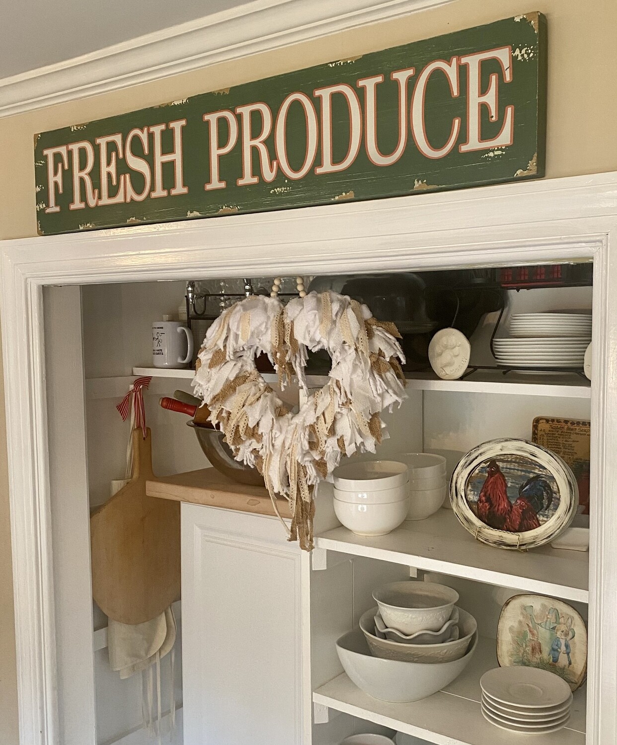 Cottage Romantic Rag Wreath (soft, layered heart)