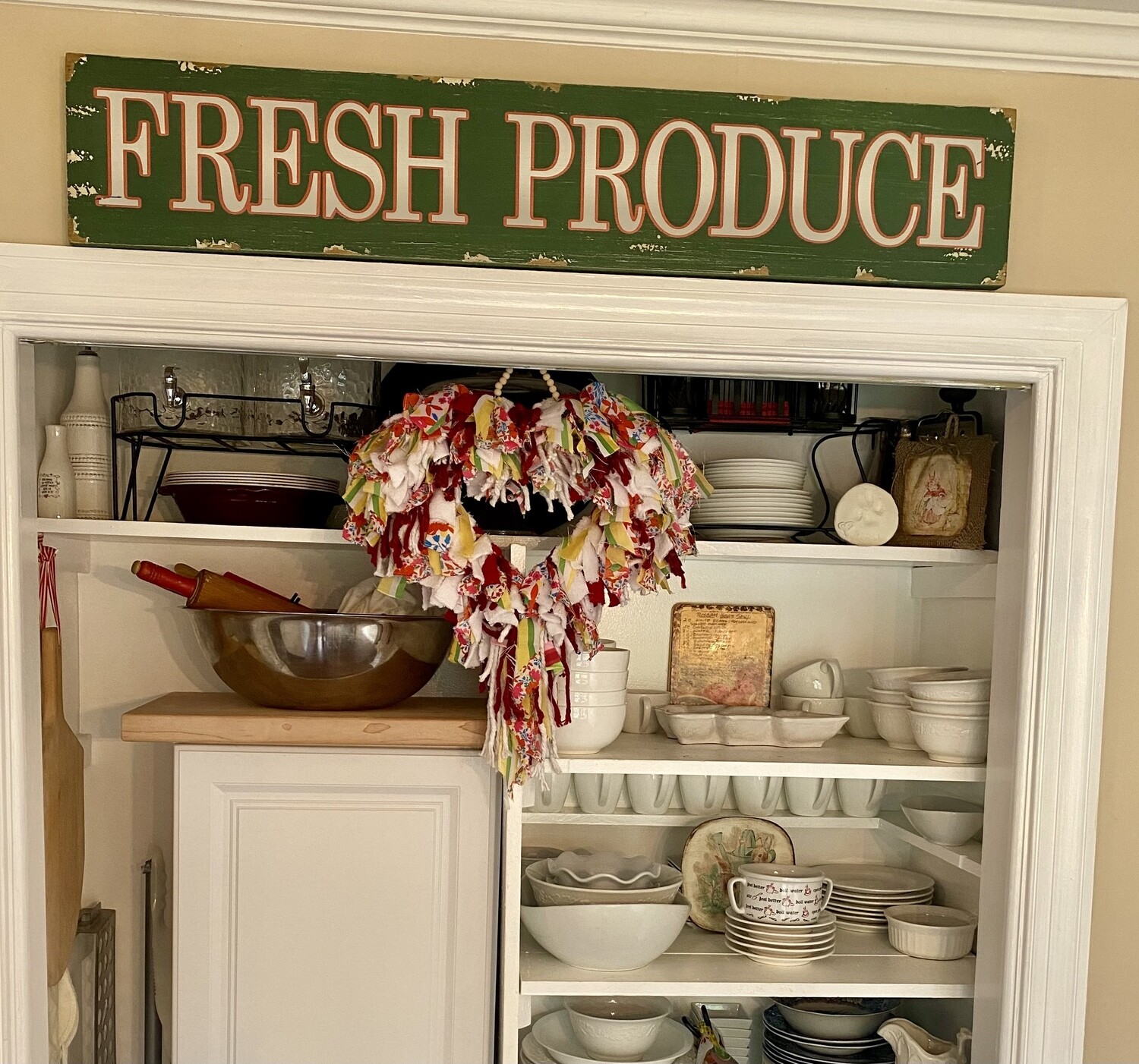 Summertime Heart Rag Wreath (bright, summer colors)