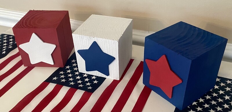 Patriotic: Stacking USA Blocks (large, wood)