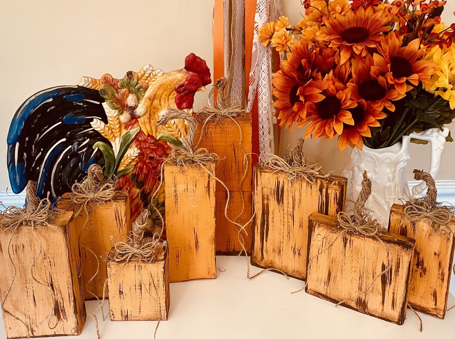 Fall Collection: Rustic Wood Pumpkins (Set of 3)