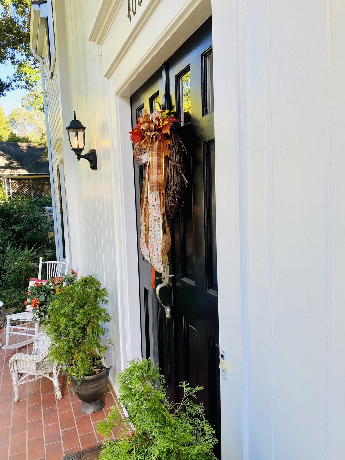 Fall Collection: Grateful and Blessed Wreath (grapevine, ribbon, berries, foliage)
