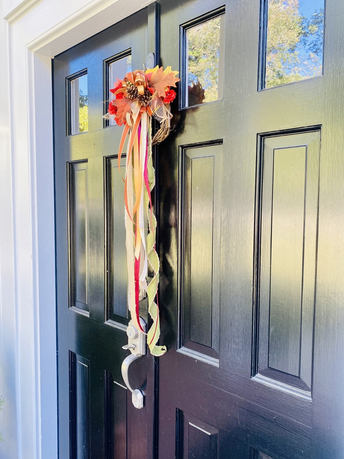 Fall Collection: Harvest Mini Vine Wreath and Bow (wood, ribbon, floral, foliage)