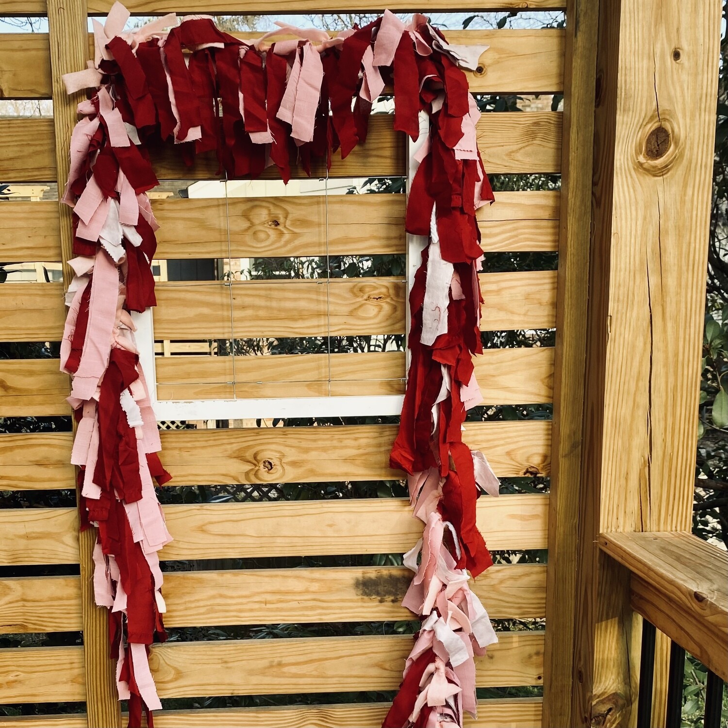 Pink and Red Fabric Garland
