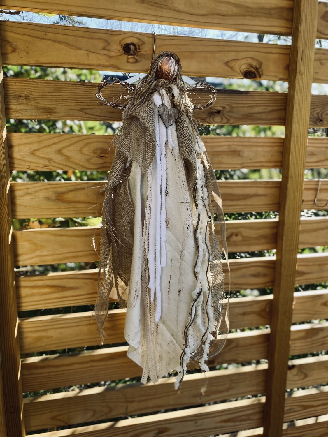 Custom Forever in My Heart Rustic Angel (Extra Large with Hanger)