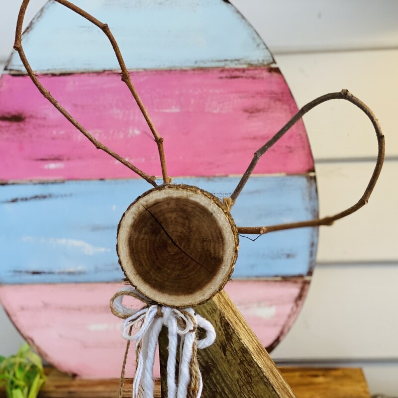 Rustic Wood and Vine Bunny with Floppy Bow and Yarn/Twine Tail (Various)