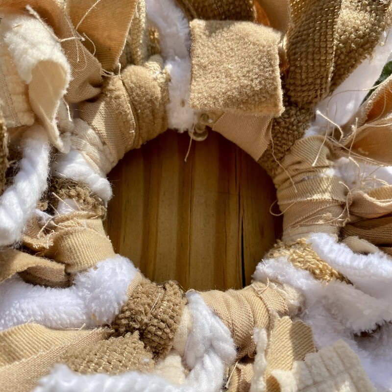 Mini Round Fabric Wreath (Rustic, Cottage)