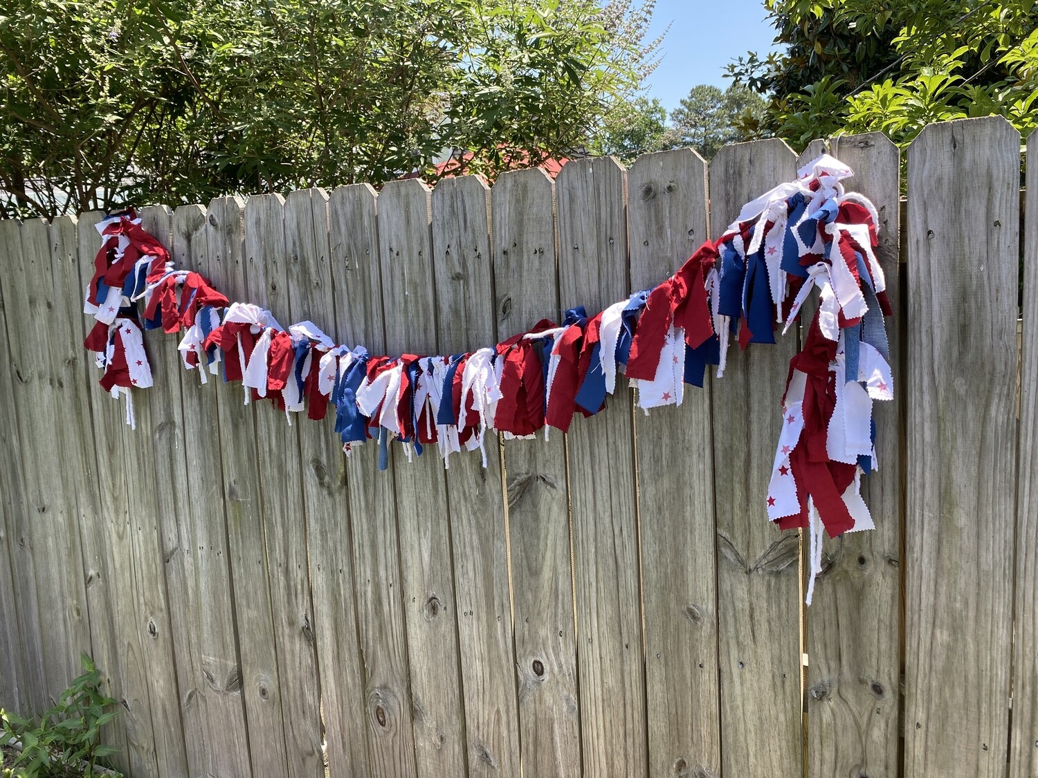Patriotic Red, White, &amp; Blue Fabric Garland
