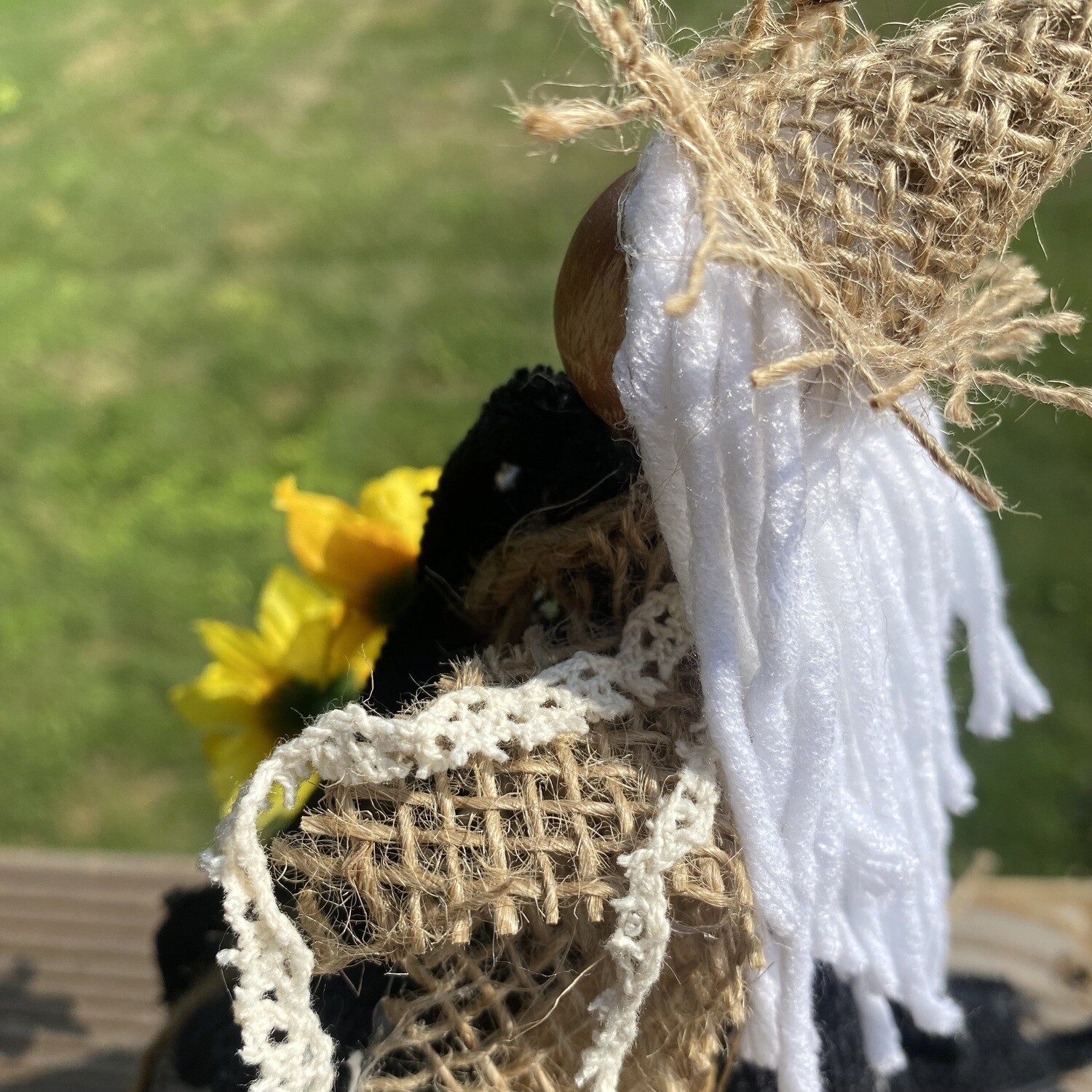 Harvest Angel (B&W with Burlap)