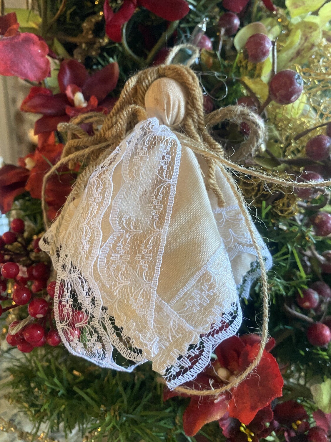 Victorian Rag Angel Ornament