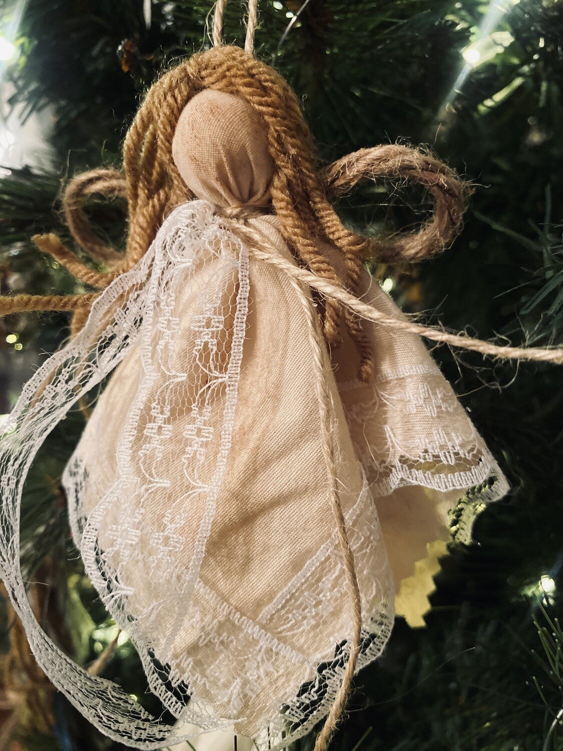 Victorian Rag Angel Ornament