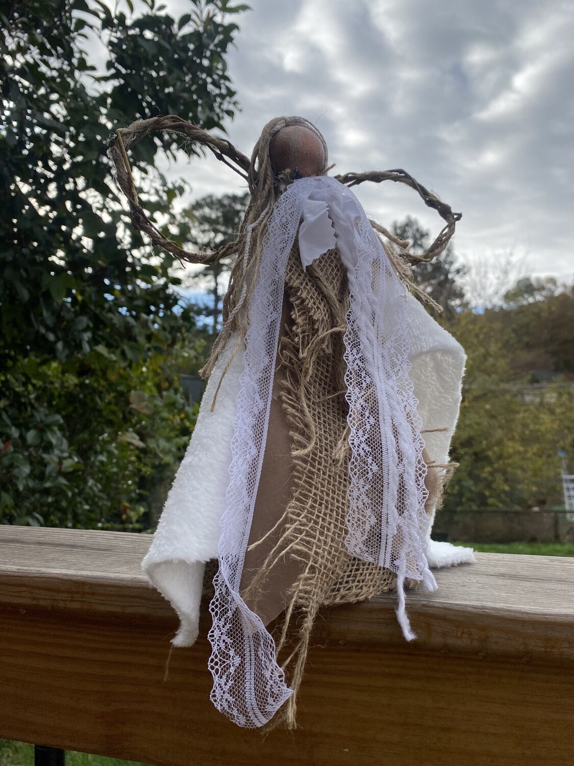 Heartstrings Rustic Angel Christmas Tree Topper (large)