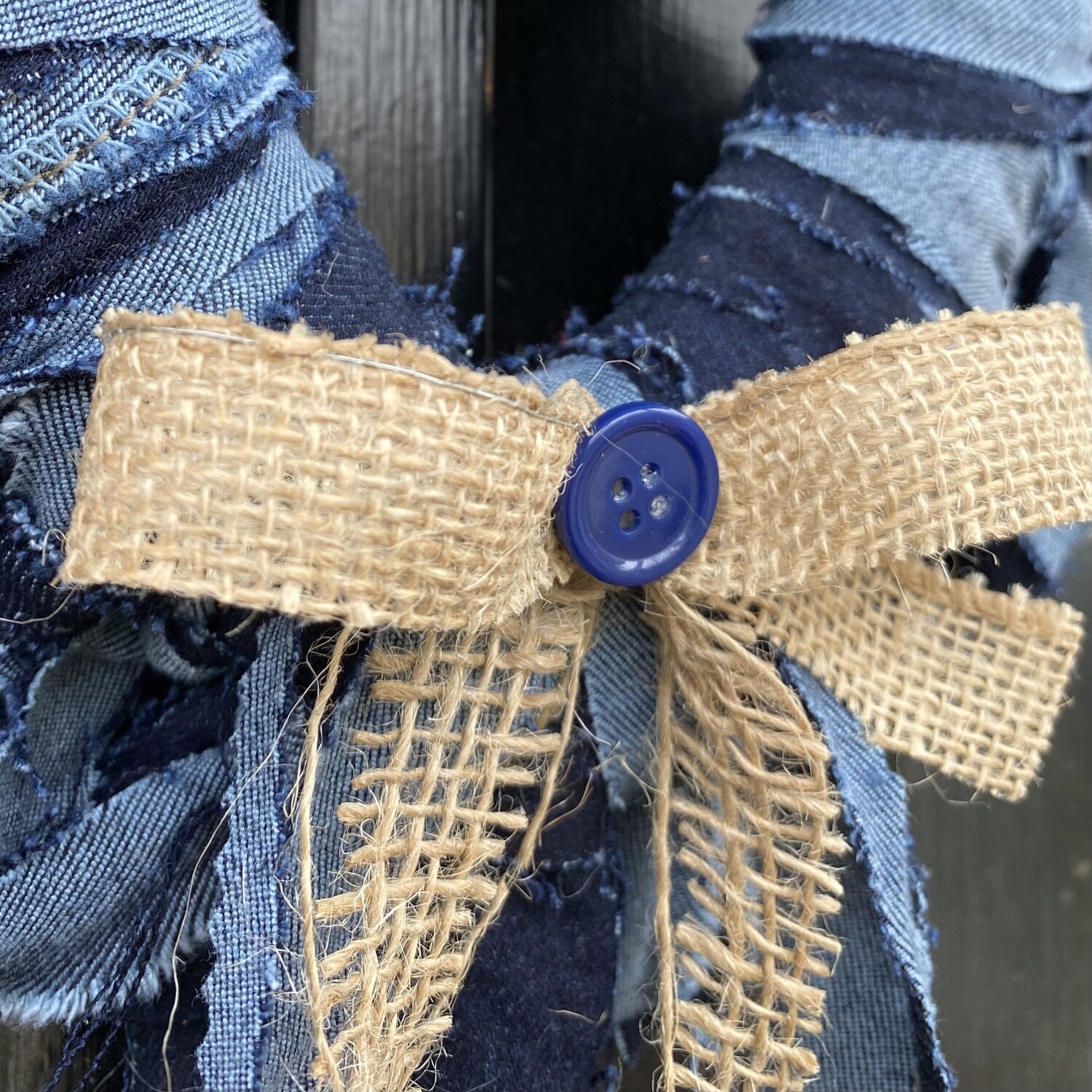 Old Fashioned Heart Rag Wreath (Denim)