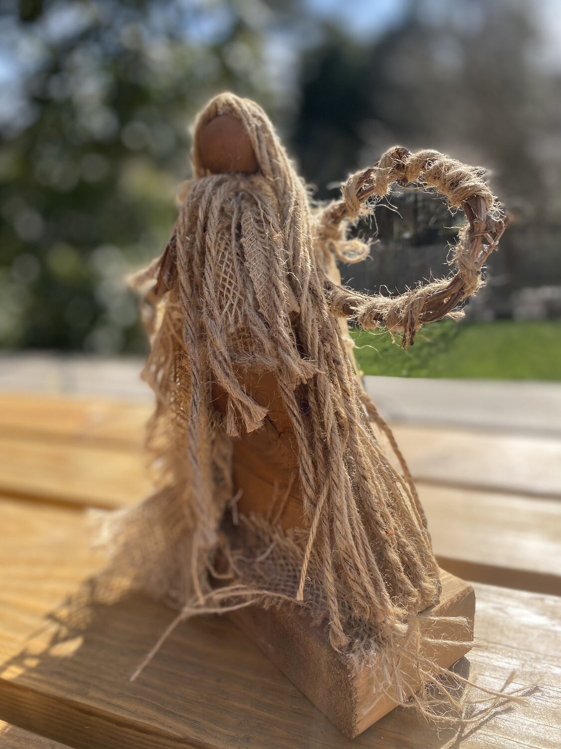 Forever in My Heart Angel (burlap, twine, brown skin tone)